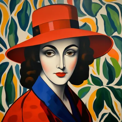 Красивая женщина в шляпе с большими…» — создано в Шедевруме