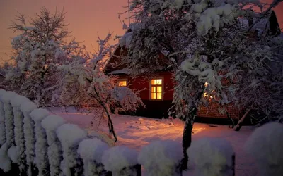 Зимний вечер в деревне — Фото №1443094