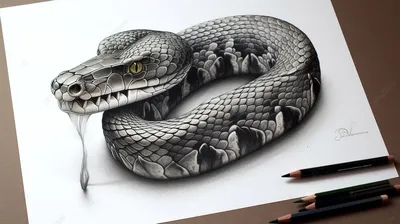 Рисунки змеи для срисовки (100 фото)