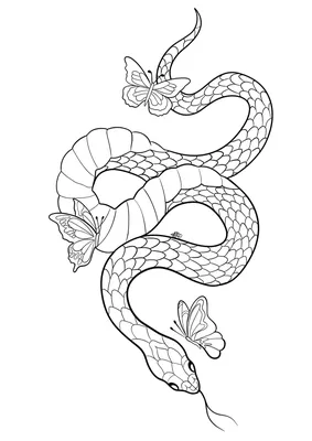 Змея Символ Рисунок, змея, белый, животные, монохромный png | Klipartz