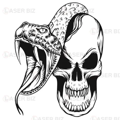 Рисунок змея и череп » maket.LaserBiz.ru - Макеты для лазерной резки