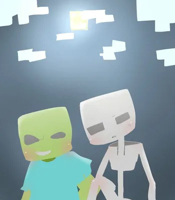 Zombie and skeleton | Зомби, Minecraft создания, Картинки