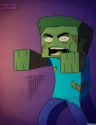 Рисунок зомби из Minecraft — Картинки для аватарки