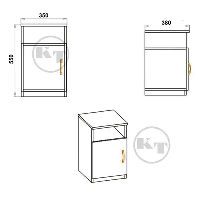 ᐉ Тумба прикроватная Компанит ПКТ-1 Ольха