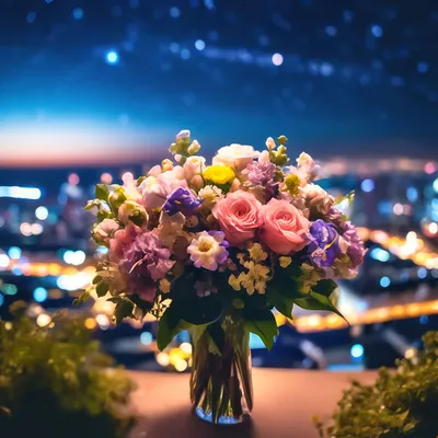 Красивые цветы(букет) по центру …» — создано в Шедевруме