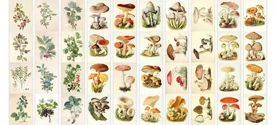 набор полос с картинками для декорирования грибы-ягоды 5 шт 5х30,5 см  используется в скрапбукинге для оформления страниц альбомов или открыток |  Фабрика Декору