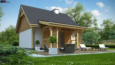Z251 - Проект небольшого одноэтажного дома 10 на 12 с террасой