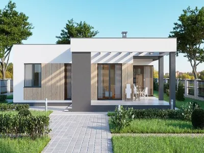 артикул КО-200 Одноэтажный дом с террасой (площадь 116 м²) all-proekt
