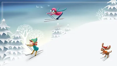 Катание на лыжах картинки для детей фотографии