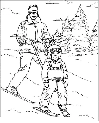 Катание на лыжах, Горнолыжная мальчик, ребенок, окрашенные, рука png |  PNGWing