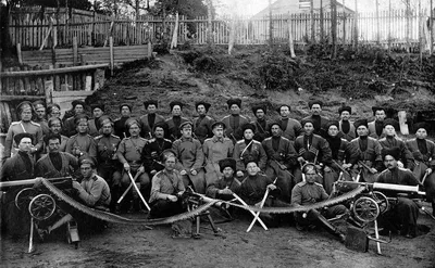 Фото \"Казаки на фронте Первой мировой войны. Перед боем\", 1914 - 1915 -  История России в фотографиях