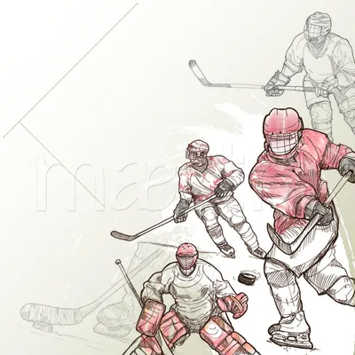 Хоккеисты Рисунок от руки Зимний спорт Иллюстрация вектора - иллюстрации  насчитывающей игры, движение: 159775253