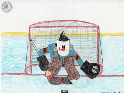 Настенный рисунок в хоккейной школе | Пикабу