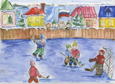 Игра в хоккей — раскраска для детей. Распечатать бесплатно.