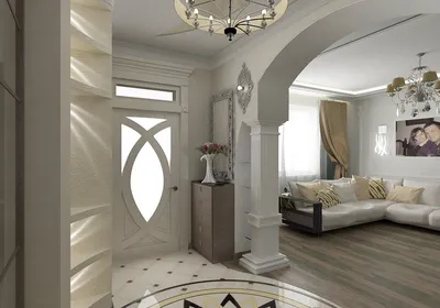 Дизайн интерьера и визуализация холла в частном доме в г.Ташкент - Работа  из галереи 3D Моделей