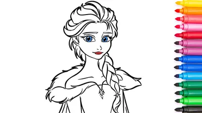 Frozen 2. Coloring and drawing for kids. Queen Elsa. Холодное сердце 2.  Раскраски для детей. - YouTube