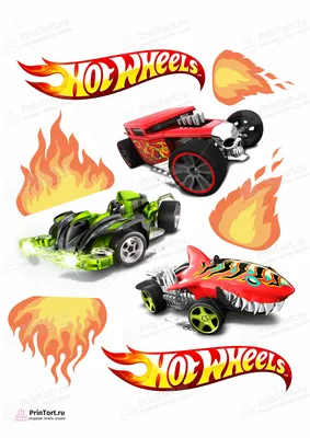 Съедобная Вафельная сахарная картинка на торт Машинки Хот Вилс Hot Wheels  005. Вафельная, Сахарная бумага, Для меренги, Шокотрансферная бумага.