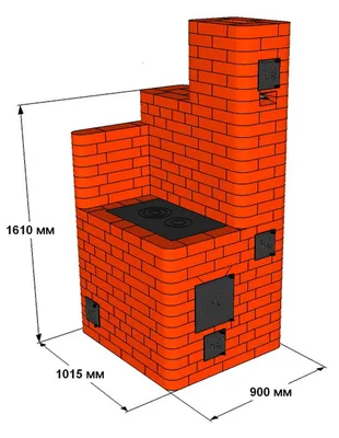 Маленькая отопительно-варочная печь \"Малютка\" из кирпича, на дровах, с  плитой, для сельского или дачного дома, своими руками. | Самодельский | Дзен