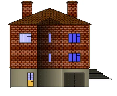 Кирпичный дом КД-15 - Практичный двухэтажный дом с большим гаражом 217 м2 -  компания СИБИРСКИЙ ДОМ