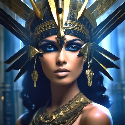 Beautiful Egyptian Princess, Queen, Pharaoh, Cleopatra, Standing In A  Richly Decorated Temple, 3d Render. Фотография, картинки, изображения и  сток-фотография без роялти. Image 189422924