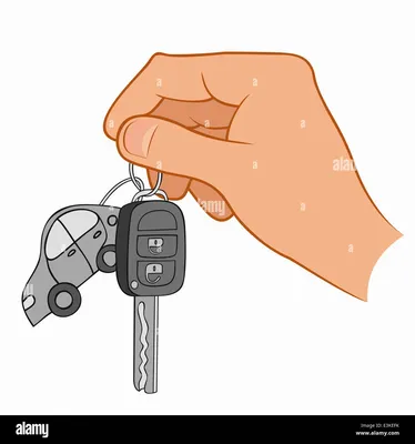 Ключи от машины в руке: мужская рука