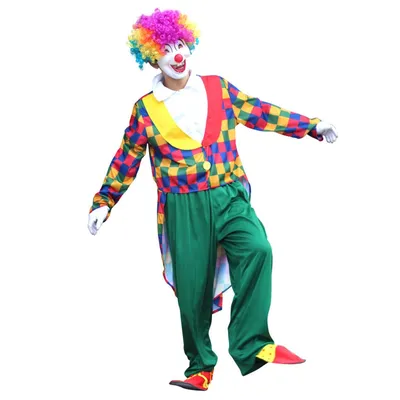 Клоун в костюме на фотоснимке с яркими красками: доступно для скачивания в PNG