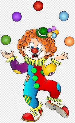 Изображение клоуна с воздушными шарами