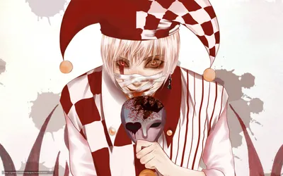 Клоун с большим красным галстуком и белыми перчатками в формате JPG