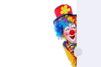 Клоун с большим красным носом и глазами в формате JPG
