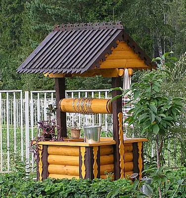 Декоративный колодец на даче – 60 идей как сделать его своими руками |  Садовые конструкции, Колодец, Садовые ограждения