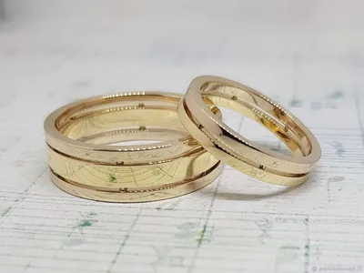 Обручальные кольца из желтого золота, свадебные кольца, парные кольца в  интернет-магазине Ярмарка Мастеров по цене 104520 ₽ – NW2XORU | Обручальные  кольца, Москва - доставка по России