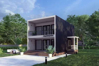 План дома C-164 Проект двухэтажного дома с гаражом от архитектурного бюро  Houses100 | Двухэтажные дома, Проекты домов, Проекты домов коттеджей