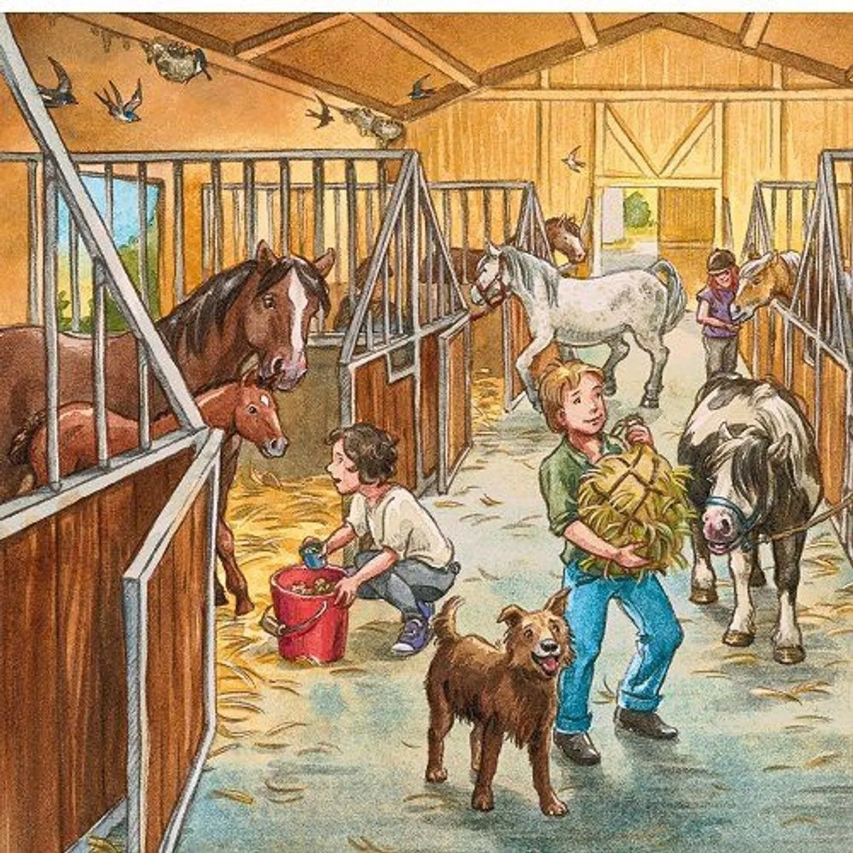 Мальчики в конюшне. Коровник для детей. Коровник для дошкольников. Конюшня для детей коровник. Ферма картина.