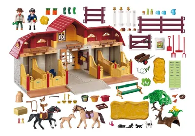 Купить игровой набор Schleich Конюшня с лошадьми и аксессуарами, цены на  Мегамаркет