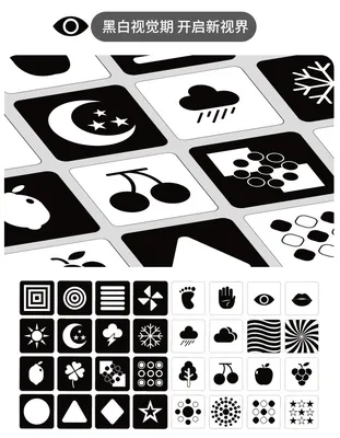 черно-белые карты контрастные изображения для детей в возрасте 03 месяцев.  визуально стимулирующее игровое пространство для вашего Иллюстрация вектора  - иллюстрации насчитывающей собрание, элемент: 239170856