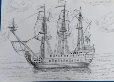 Красивый простой рисунок корабля красками - пошаговый урок рисования |  Рисуем вместе | Онлайн школа рисования | Дзен