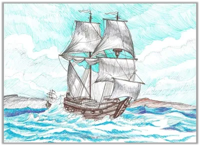 Zumrud - Рисунок дочки #корабль #рисунок #рисунокдочки #художественнаяшкола  #художество | Facebook