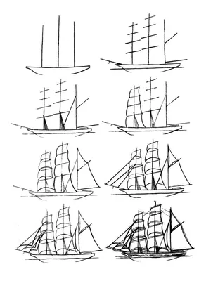 РИСУНОК РУЧКОЙ «КОРАБЛЬ В МОРЕ» | Уроки рисования. Я УЧУСЬ РИСОВАТЬ. | Дзен