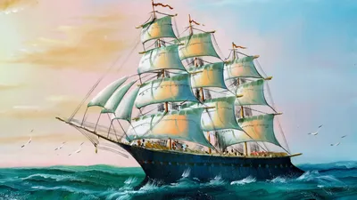 Морской корабль рисунок - 72 фото