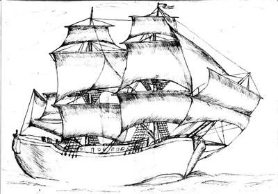 Рисунок карандашом корабль для детей - 57 фото