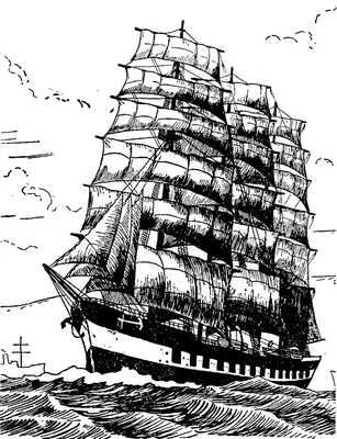 Большой корабль, вектор или цветной рисунок Иллюстрация вектора -  иллюстрации насчитывающей вектор, круиз: 160161015
