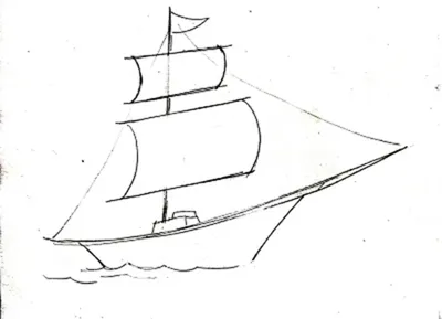 Рисунок корабля типа барк - картинка из статьи «Океанский парусный корабль  «Товарищ»» - Barque.ru