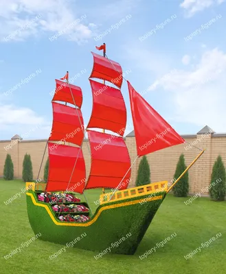 Топиари Корабль Алые паруса из искусственной травы, купить по цене 1 800  000 руб.