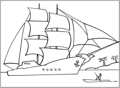 различные раскраски для детей с изображениями кораблей и пароходов