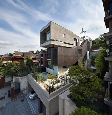 Проекты домов в стиле модерн: оригинальный H-House в Южной Корее