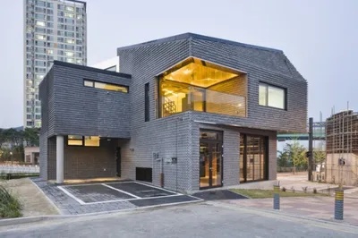 Дизайн частного дома в Южной Корее из базальтового кирпича \"Scale-ing House\"