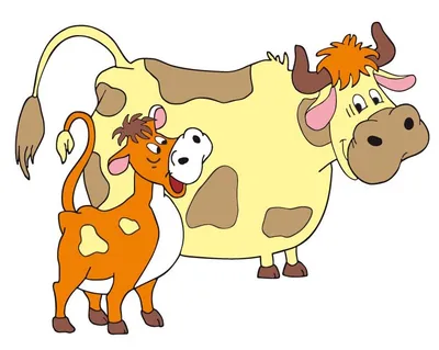 Учим животных: бык, корова и теленок! Развивающие мультфильмы о животных |  Мультфильмы, Теленок, Животные