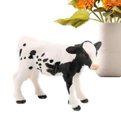 Игрушки фигурки в наборе серии \"На ферме\", 3 предмета (корова черная с  белым, теленок, ограждение-загон) - купить с доставкой по выгодным ценам в  интернет-магазине OZON (779860267)