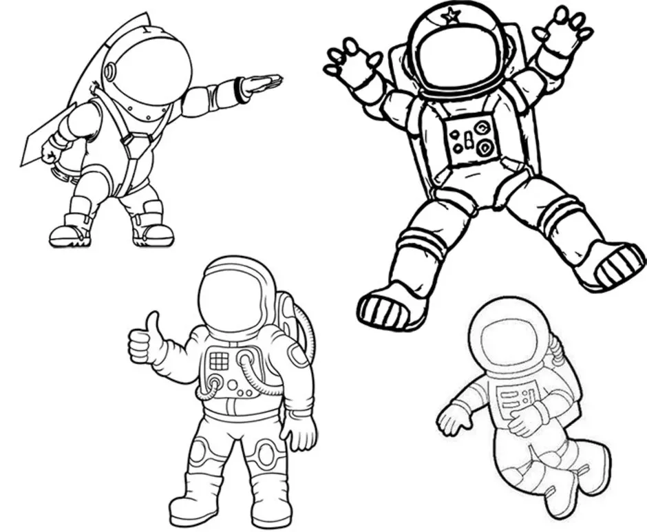 Оформление ко дню космонавтики шаблоны. Космонавт рисунок для детей. Космонавт раскраска. Космонавт раскраска для малышей. Космонавт для раскрашивания для детей.