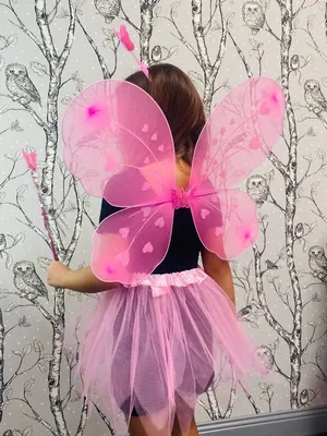 Детский карнавальный костюм \"Феи\" крылья бабочки +юбка 4 предмета Размер  45х42 см Цвет розовый - купить по доступным ценам в интернет-магазине OZON  (785584726)